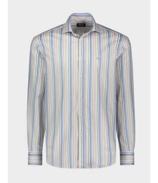 PAUL & SHARK Modern Fit Blue Taupe Stripe  Shirt