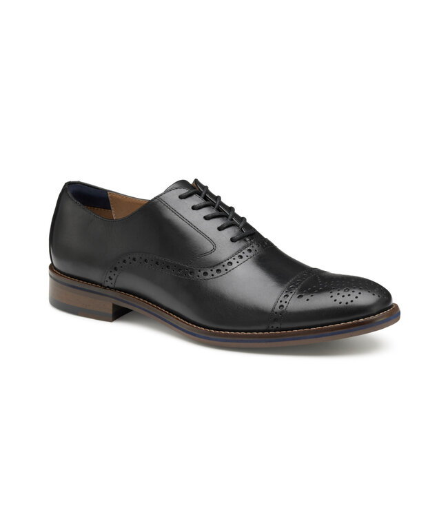 JOHNSTON MURPHY Black Conard 2.0 Cap Toe Shoes