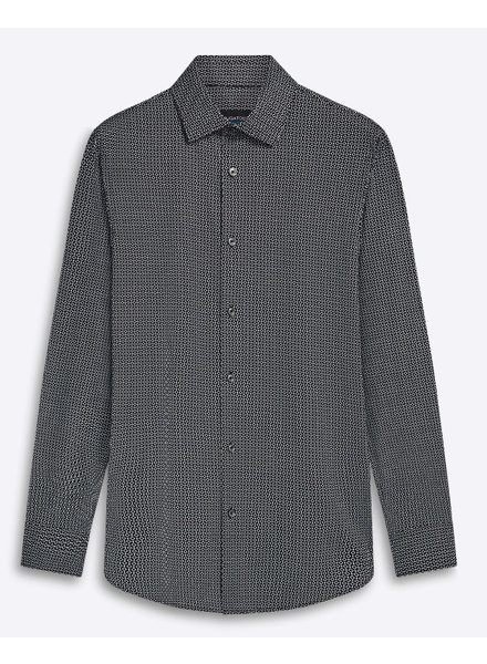 BUGATCHI Modern Fit Black Pattern Shirt