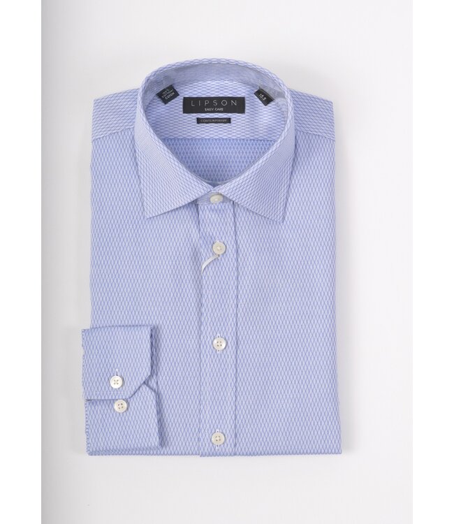 Modern Fit Blue Stripe Oxford Shirt - Benjamin's Menswear