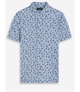 BUGATCHI Blue Floral Print Polo