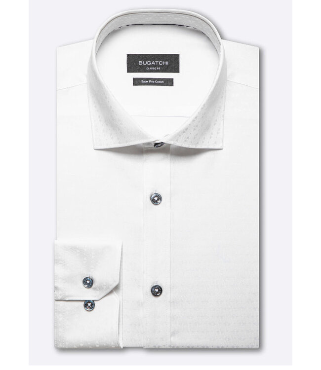 Modern Fit White Pattern Shirt