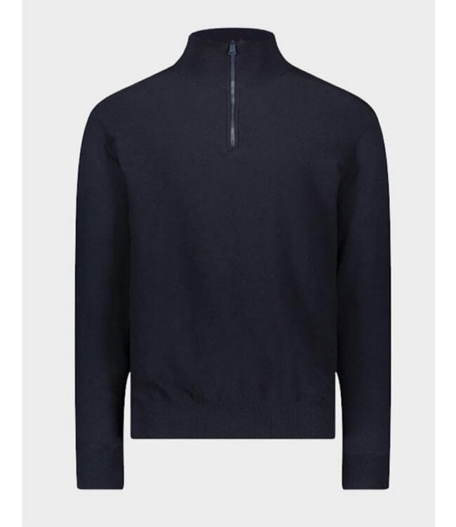 Navy Cotton 1/4 Zip Sweater