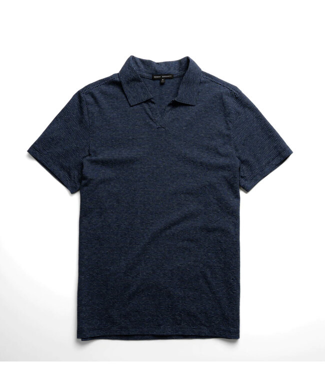 Navy Holder Open Collar Polo