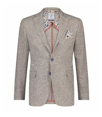 A FISH NAMED FRED Slim Fit Tan with Red Structure Check Sport Coat