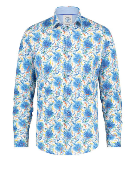 Modern Fit Light Blue Lizard Shirt - Benjamin's Menswear