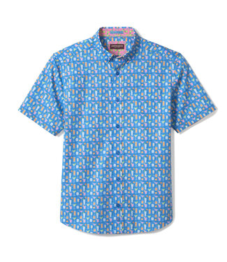 JOHNSTON & MURPHY Classic Fit Blue Drink Shirt