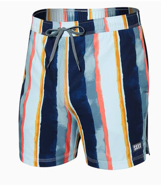 SAXX Blue H20 Stripe Swim Trunks