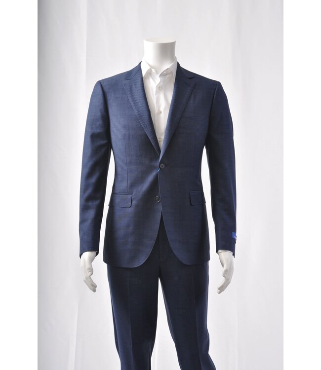 Modern Fit Blue Check Suit