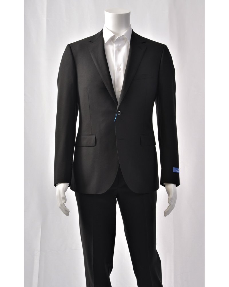 PAUL BETENLY Modern Fit Black Neat Pattern Suit - Benjamin's Menswear