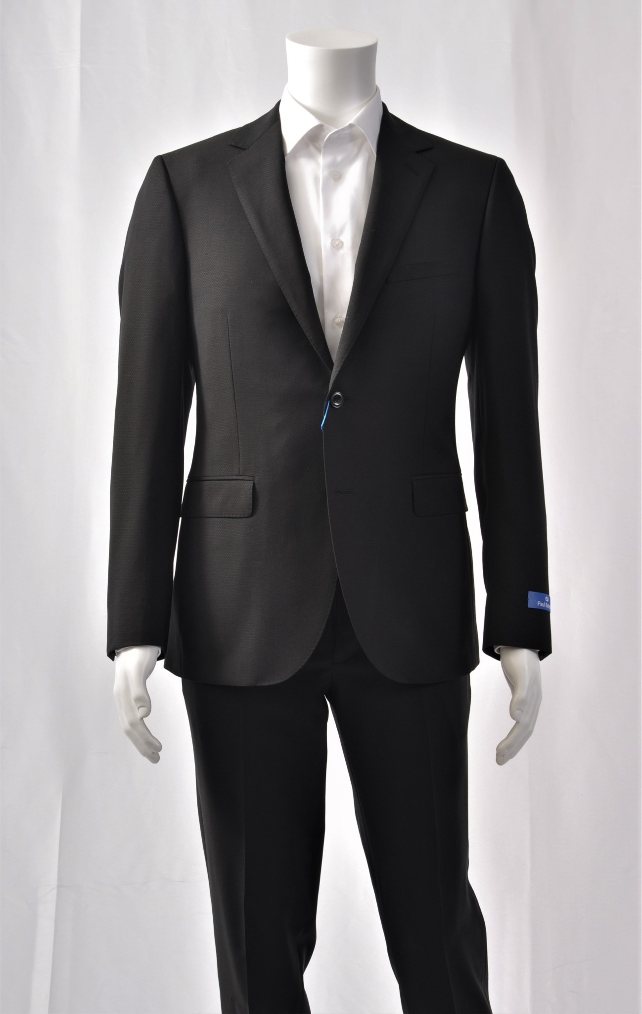 PAUL BETENLY Modern Fit Black Neat Pattern Suit - Benjamin's Menswear