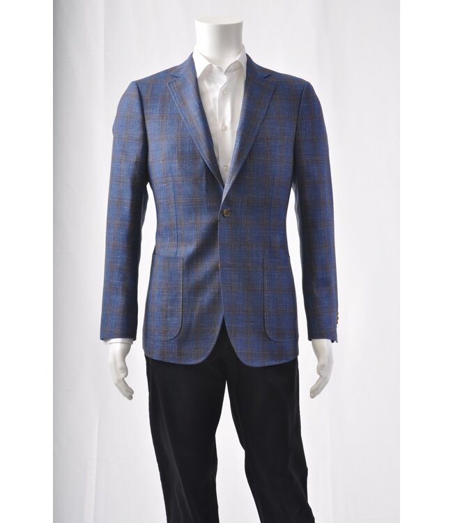 Modern Fit Blue Sage Plaid Sport Coat