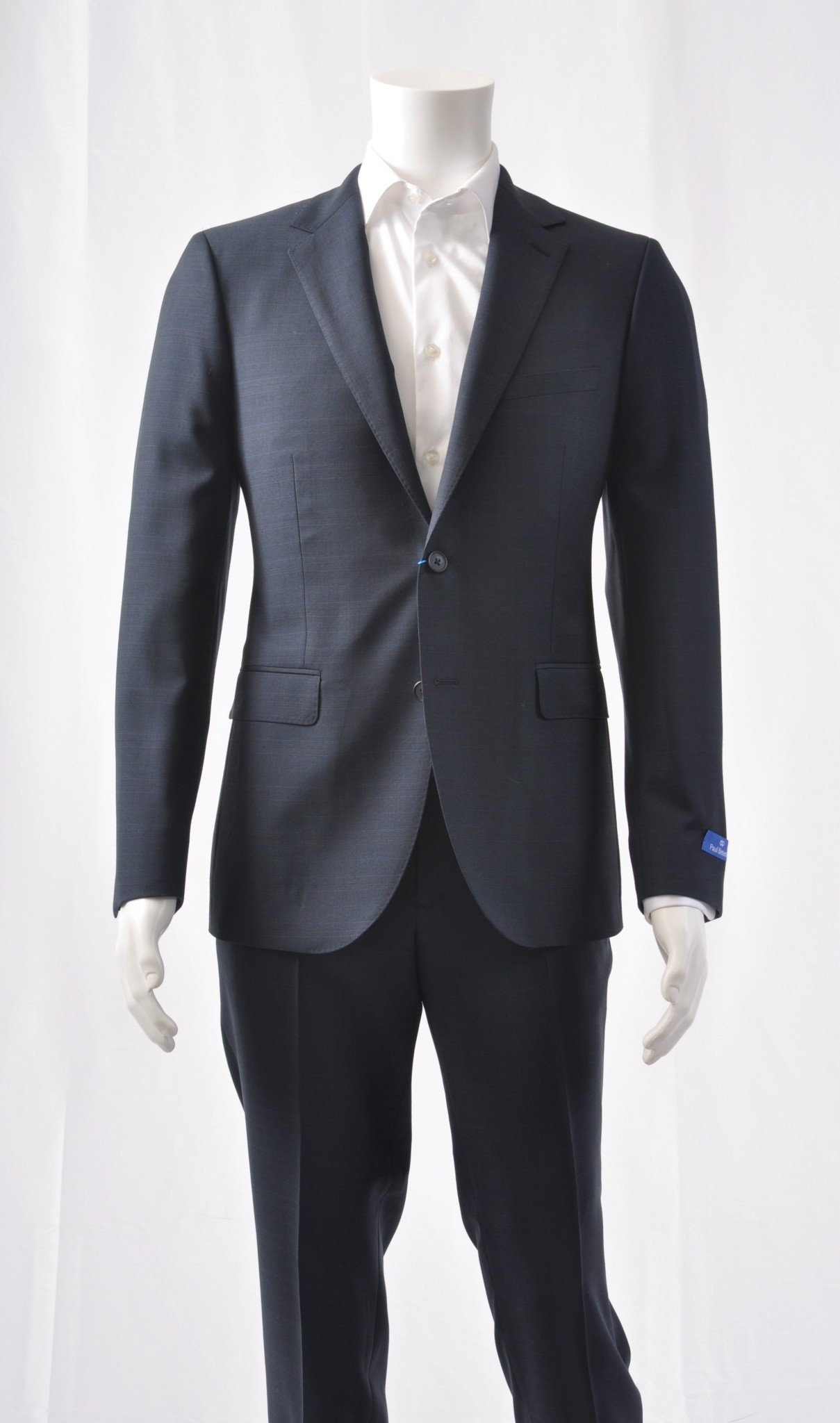 PAUL BETENLY Modern Fit Navy Plaid Suit - Benjamin's Menswear