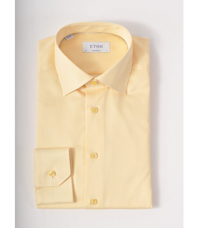 Modern Fit Yellow Striped Shirt
