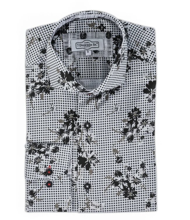 Black Floral Poplin Printed Shirt