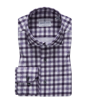 EMANUEL BERG Modern Fit Purple Block Shirt