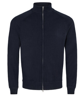 BRUUN & STENGADE Navy Ademir Full Zip Sweater