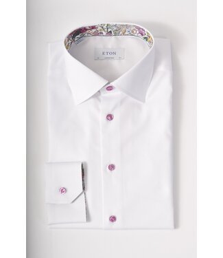 ETON Modern Fit White with Lavender Trim Shirt