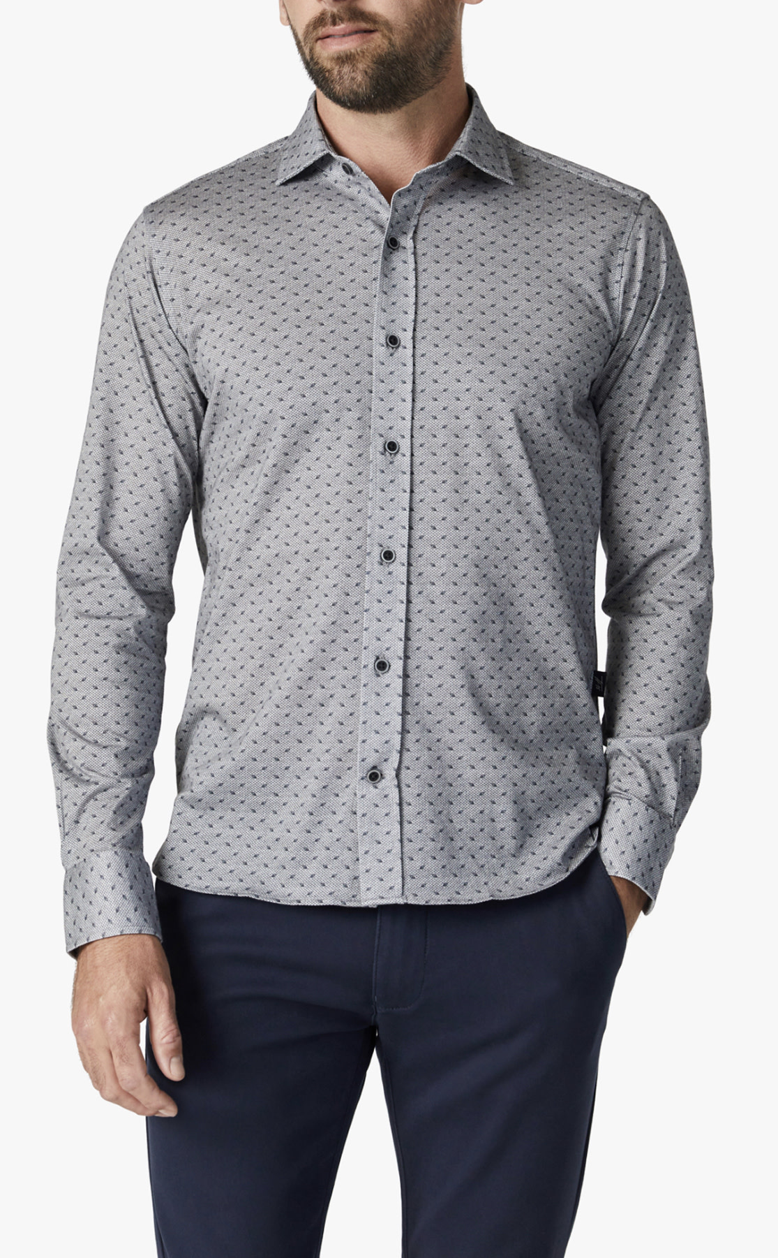 Modern Fit Leaf Design Shirt