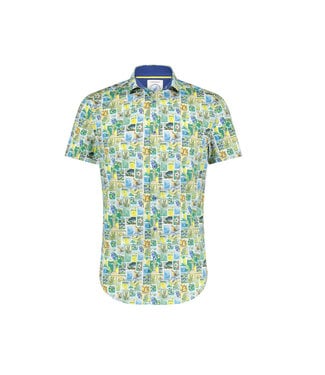 A FISH NAMED FRED Modern Fit Brazil Stamp Shirt