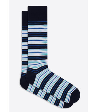BUGATCHI Navy Striped Socks