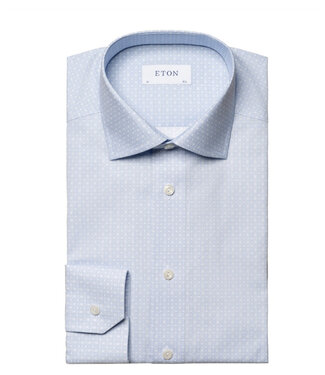 ETON Slim Fit Blue Pattern Poplin Shirt