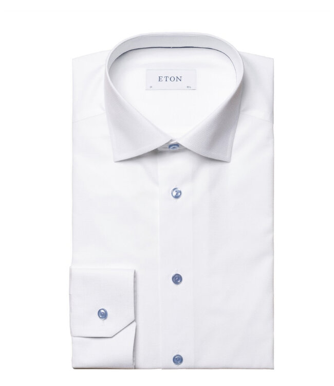 Modern Fit White Twill Pattern Shirt