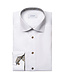 Modern Fit White Twill with Brown Trim Shirt
