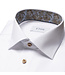 Modern Fit White Twill with Brown Trim Shirt