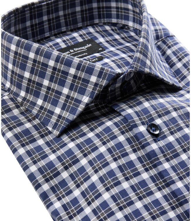 Modern Fit Dark Blue Romain Shirt