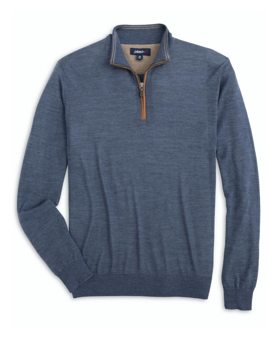 Laguna Blue Baron 1/4 Zip Sweater - Benjamin's Menswear