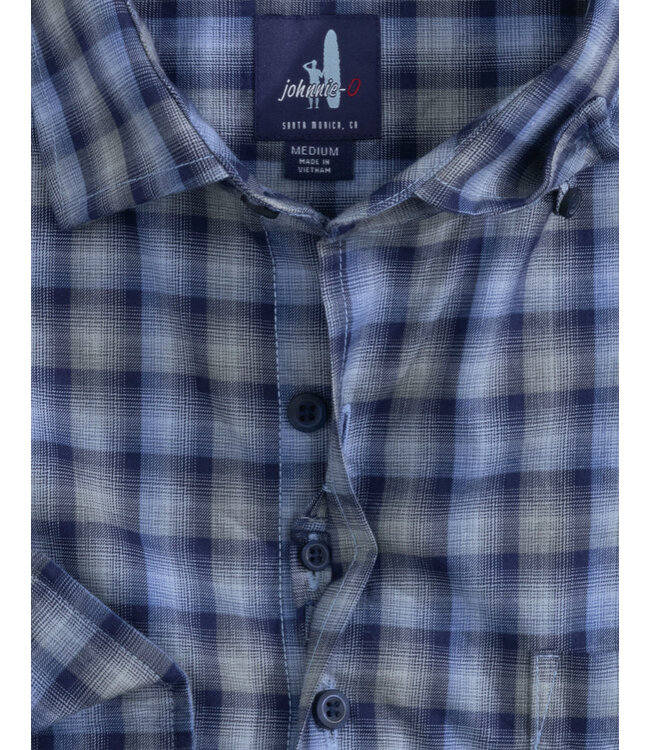 Modern Fit Grey Navy Iver Plaid Shirt