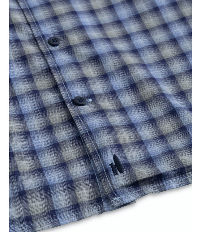 Modern Fit Grey Navy Iver Plaid Shirt