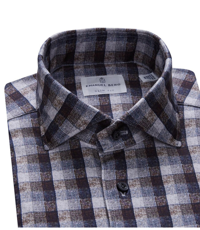 Modern Fit Mid Grey Check Shirt