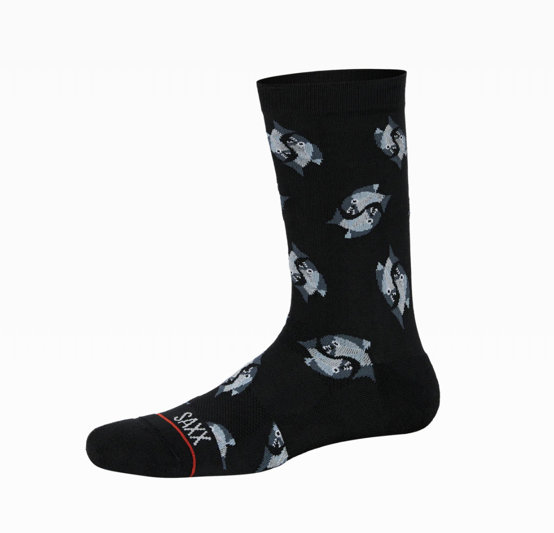 SAXX Black Angler Wrangler Socks - Benjamin's Menswear