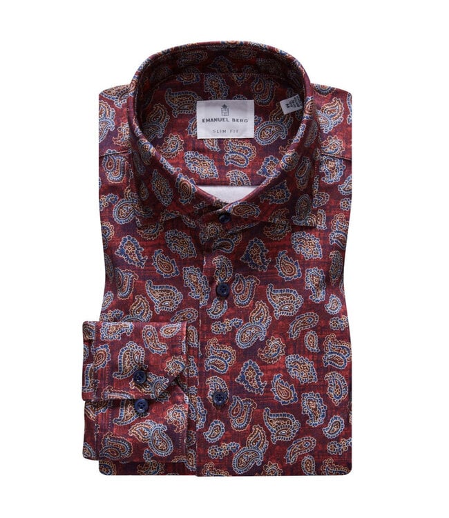 Paisley Slim Fit Cotton Stretch Shirt