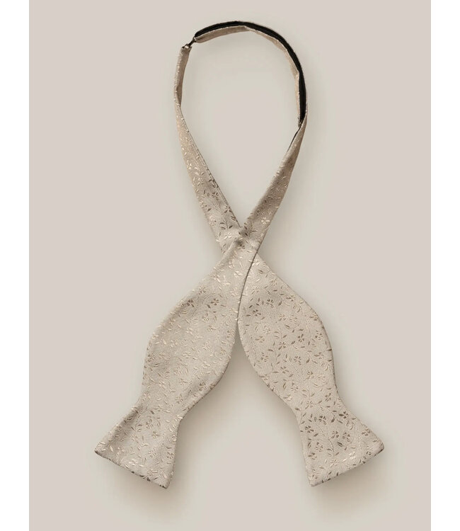 Taupe Floral Bow Tie