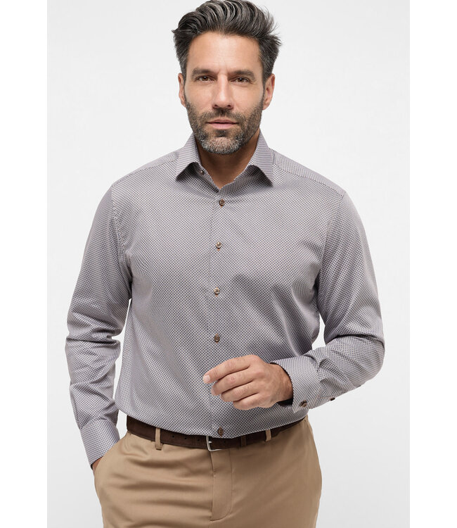 Slim Fit Navy Brown Shirt