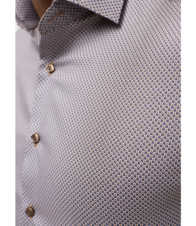 Slim Fit Navy Brown Shirt