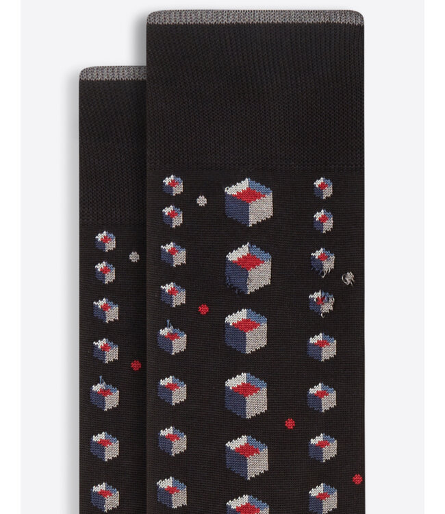 Black Multi Color Box Socks