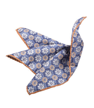 DION Blue Tan Pocket Square