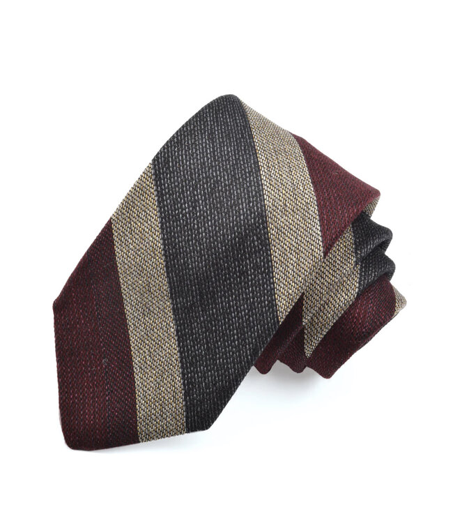 Burgundy Charcoal Striped Tie