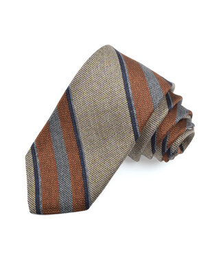 DION Orange Tan Wide Stripe Tie