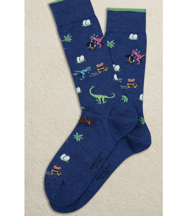 Denim Blue Crazy Dinos Socks