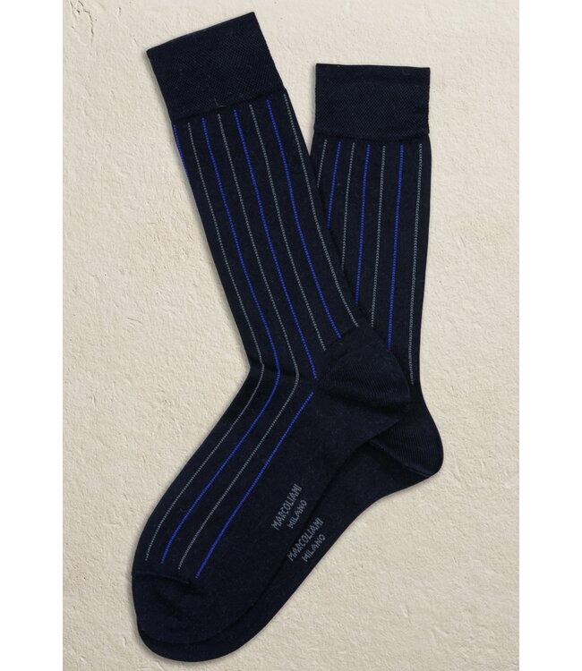 Navy Pinstripe Socks