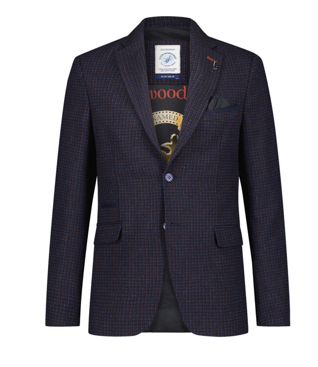 Slim Fit Navy Small Block Sport Coat