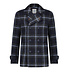 A FISH NAMED FRED Navy Plaid Peacoat