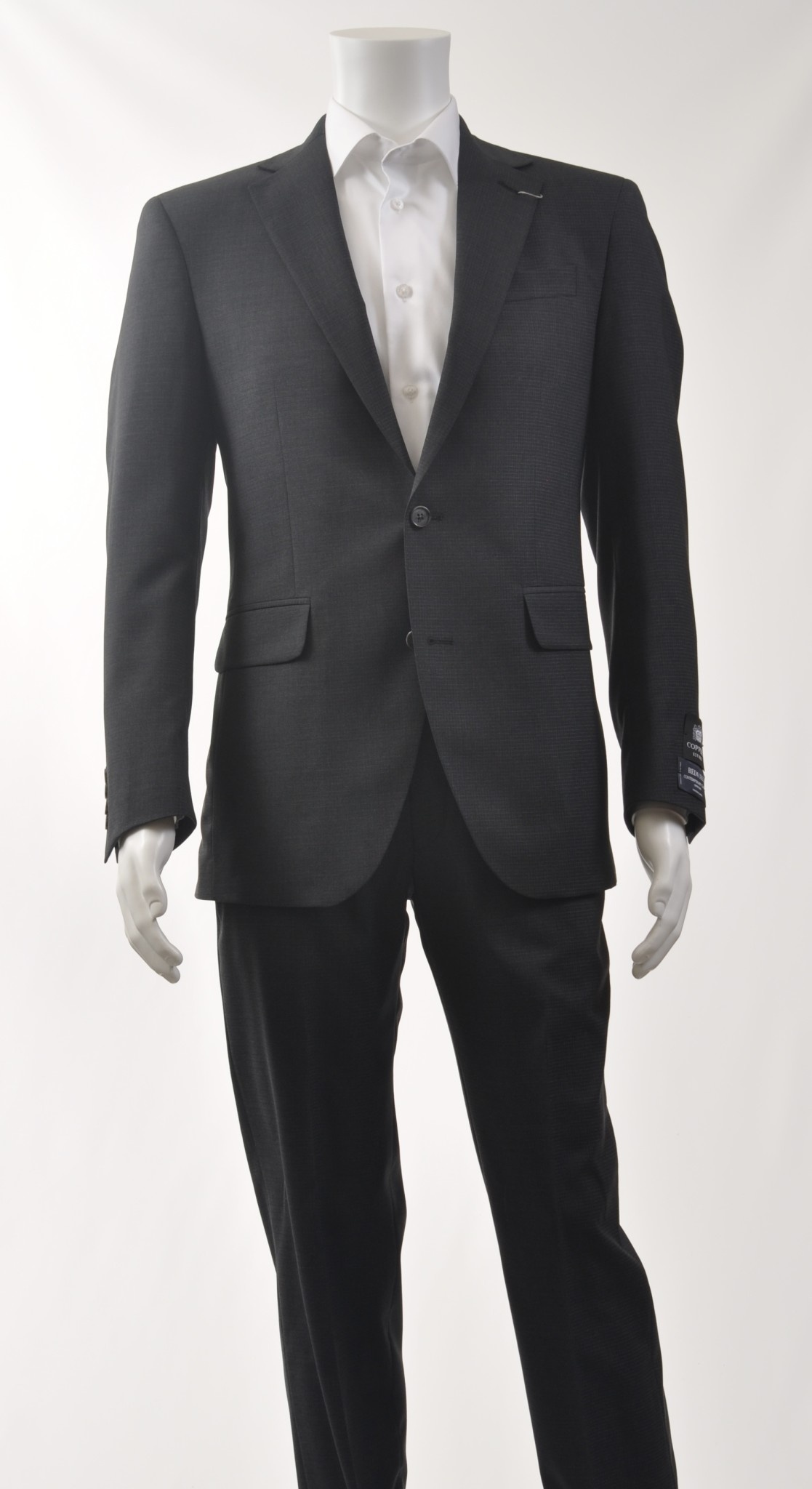 COPPLEY Modern Fit Grey Tight Block Suit Benjamin's Menswear