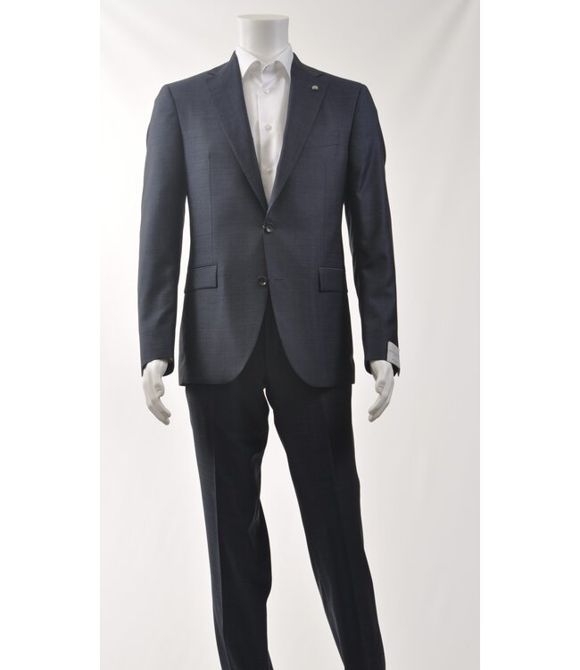 Modern Fit Mid Blue Sharkskin Suit