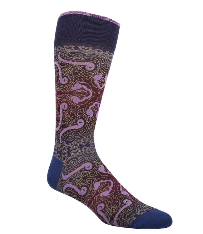 Burgundy Patterned Socks
